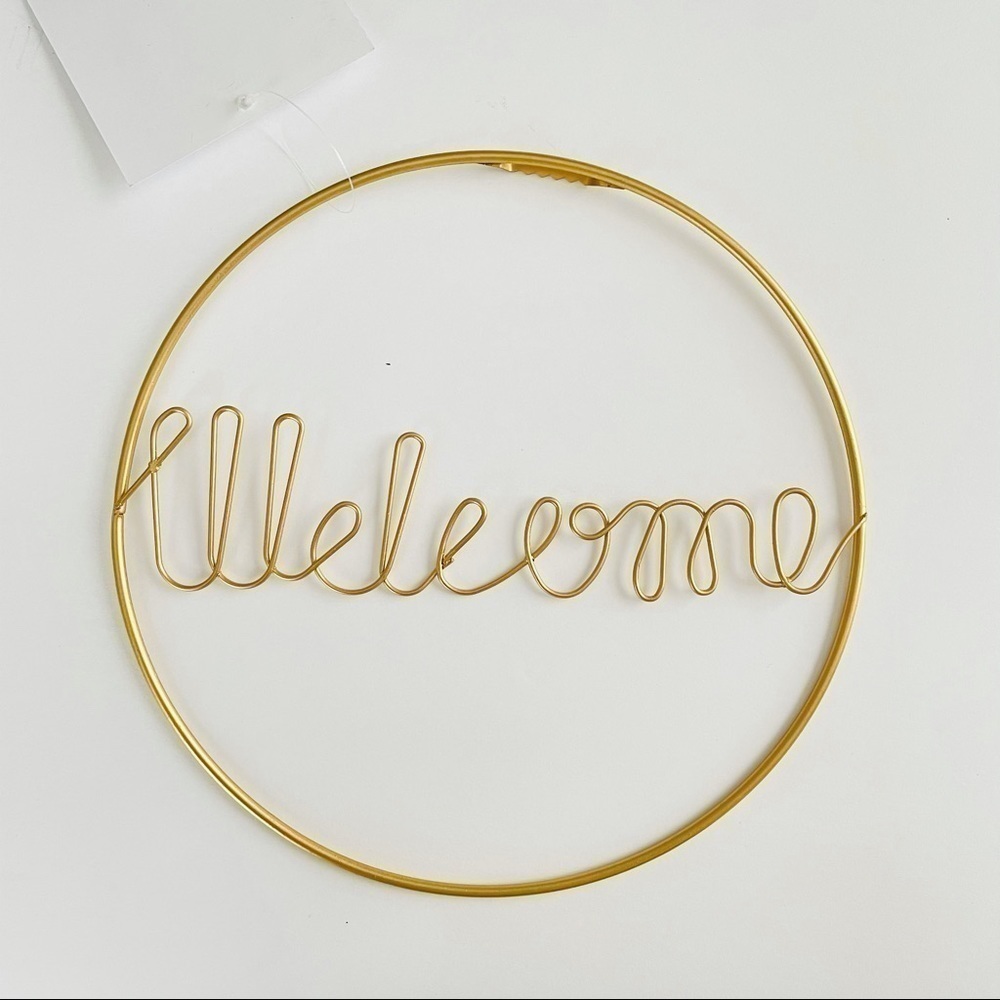 Welcome circle wire wall decor home